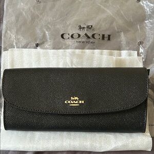 NWT Coach Black Leather Women's Wallet